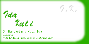 ida kuli business card